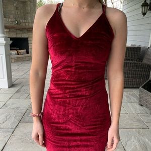 RED VELVET MINI DRESS